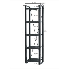 Norris stellingkast 55 cm - zwart