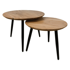 Zurich ronde salontafel ø60/ø50 acaciahout naturel | set van 2