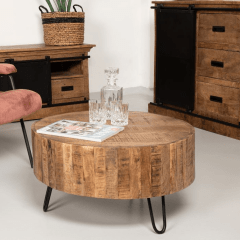 Melbourne ronde salontafel ø60x38 mangohout naturel