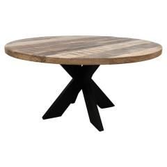 Hera ronde salontafel ø80x45 mangohout naturel/ zwart