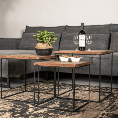 Austin salontafels javahout naturel | set van 3