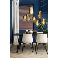 Maeve hanglamp 7L - glas goud-helder/goud