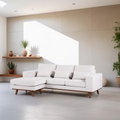 Melva 3-zitsbank L+R stof - beige