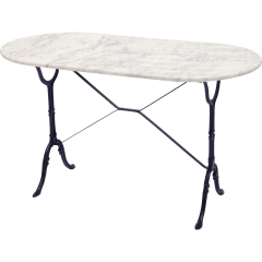 Tuintafel marmer ovaal 120x60cm - wit