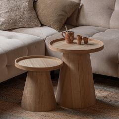 Maud bijzettafel conisch hout 50xø45 cm - naturel