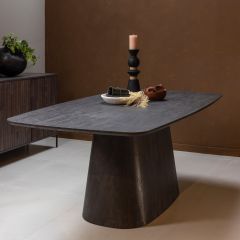 Leah eettafel mdf 200x105 cm - donkerbruin