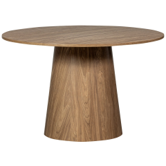 Maan eettafel rond mdf ø120 cm - walnoot