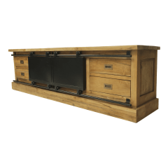 Blackburn tv-meubel 200x42x57 teak/metaal naturel/zwart