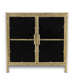 Fletcher vitrinekast 93x42x90 cm metaal goud