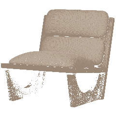 Opulent fauteuil bouclé/hout - naturel