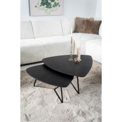 Organische salontafel Moos - 85x95 cm - zwart