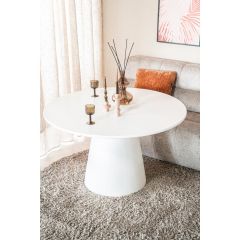 Ronde eettafel Elin - ø130x76 cm - wit