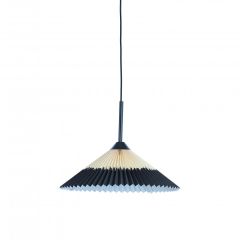 Pleated hanglamp Ø45x17 cm - zwart/naturel