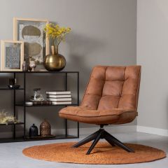 Draaifauteuil Jouke Kunstleer Cognac