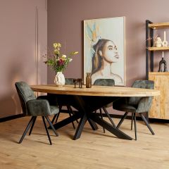 Ovale eettafel Denver - 210 cm - naturel