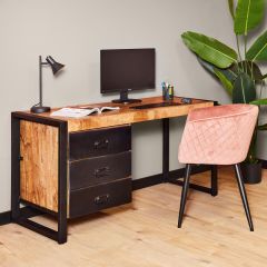 Bureau Boaz metalen lades - 145 cm - naturel