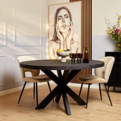 Ronde eettafel Denver - ø130 cm - zwart