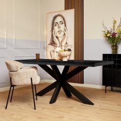 Rechthoekige eettafel Denver - 200 cm - zwart