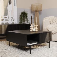 Salontafel Madison 80 cm vierkant - zwart