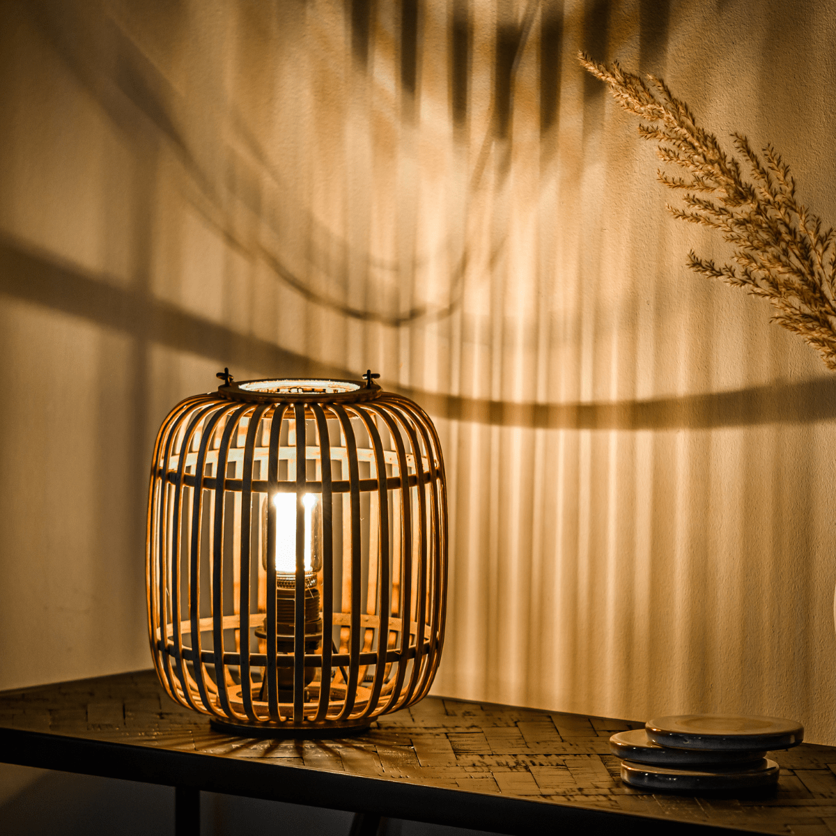 Kerstmis Bekwaamheid Toestemming Julia tafellamp bamboe naturel B20xD20xH26 cm van het woonmerk Vurna