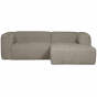 Bean chaise longue rechts grove melange - travertin