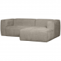 Bean chaise longue rechts grove melange - travertin