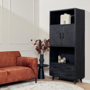 Boekenkast Omaha Black - 90 cm - zwart