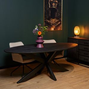 Ovale eettafel New York - 210 cm - zwart